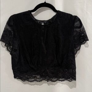 Torrid Elegant Black Lace Crop Top